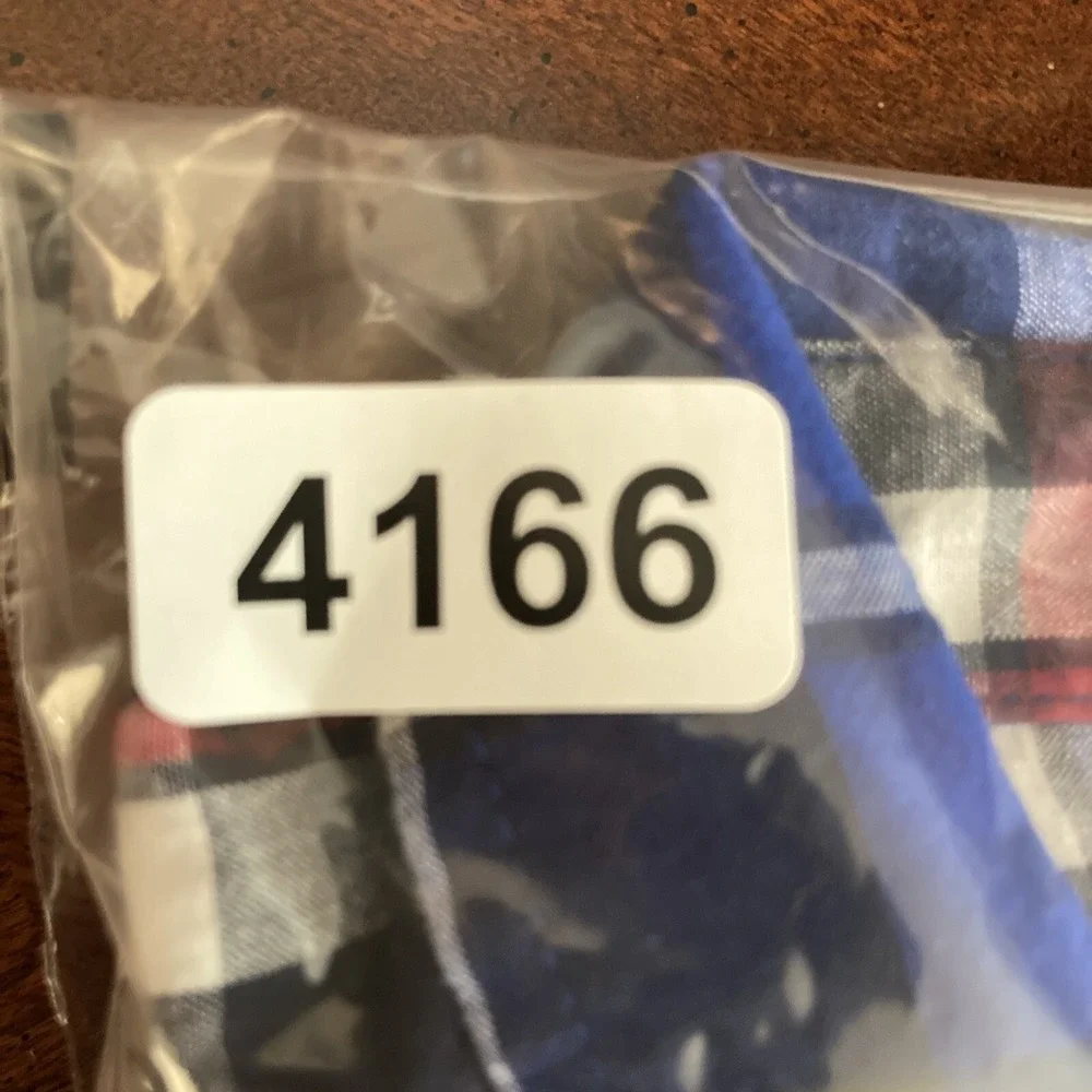 The Childrens Place Plaid Button Down Boys 16 XXL Blue Red White Cotton Shirt